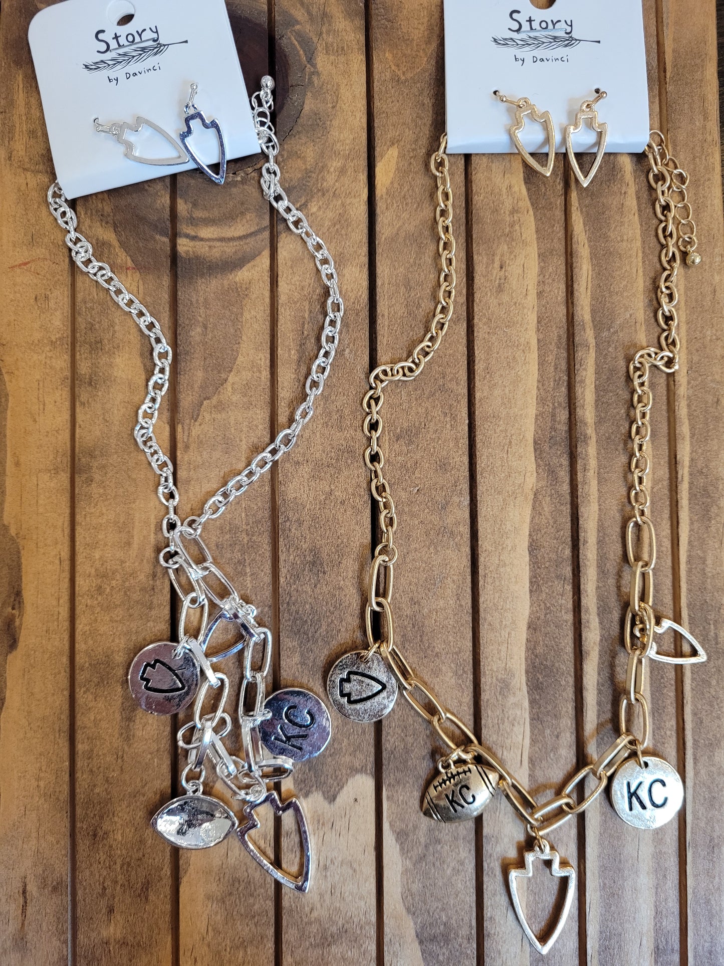 KC Arrowhead Charm Necklace with Earring