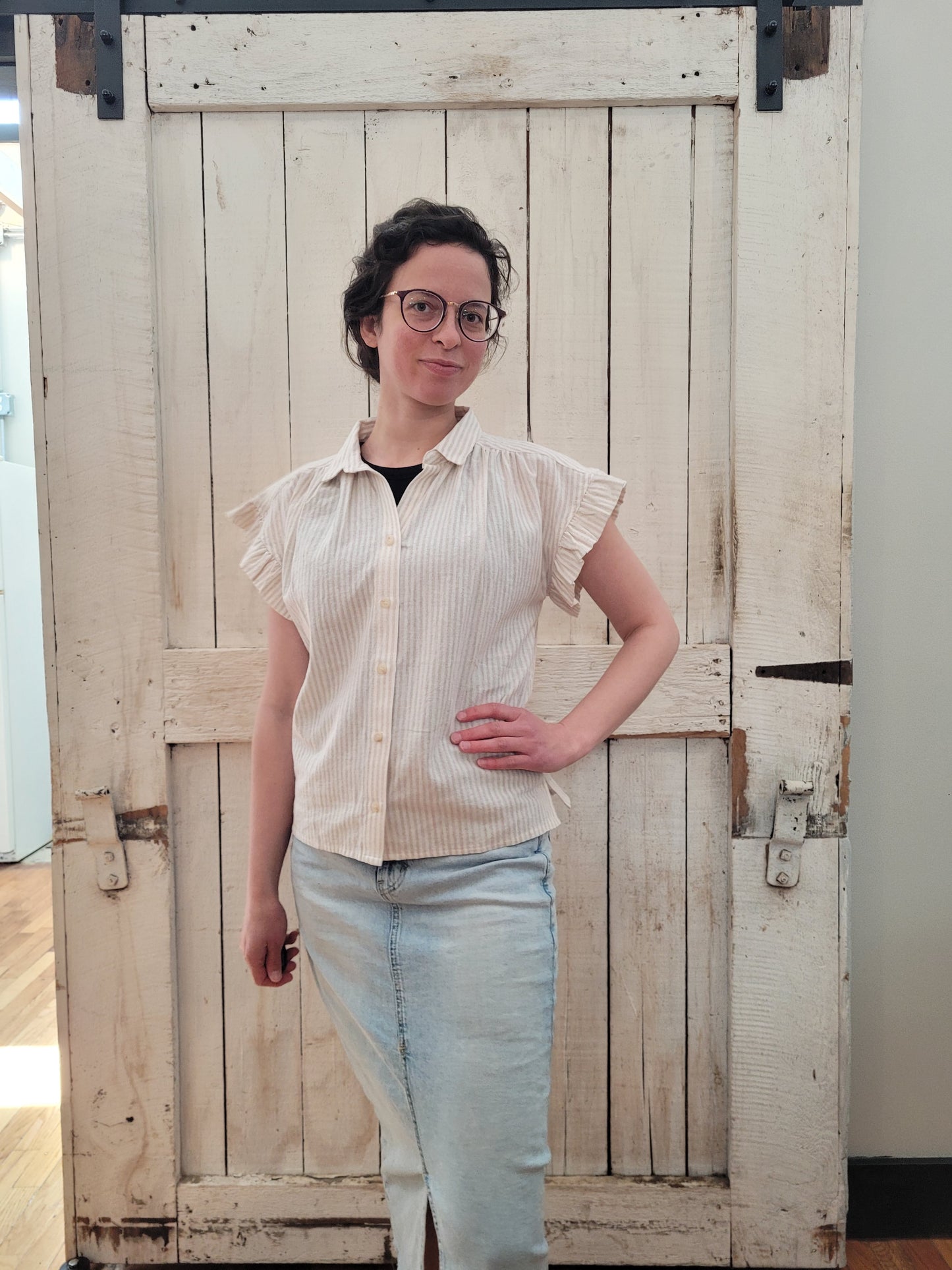 Striped Linen Button Up