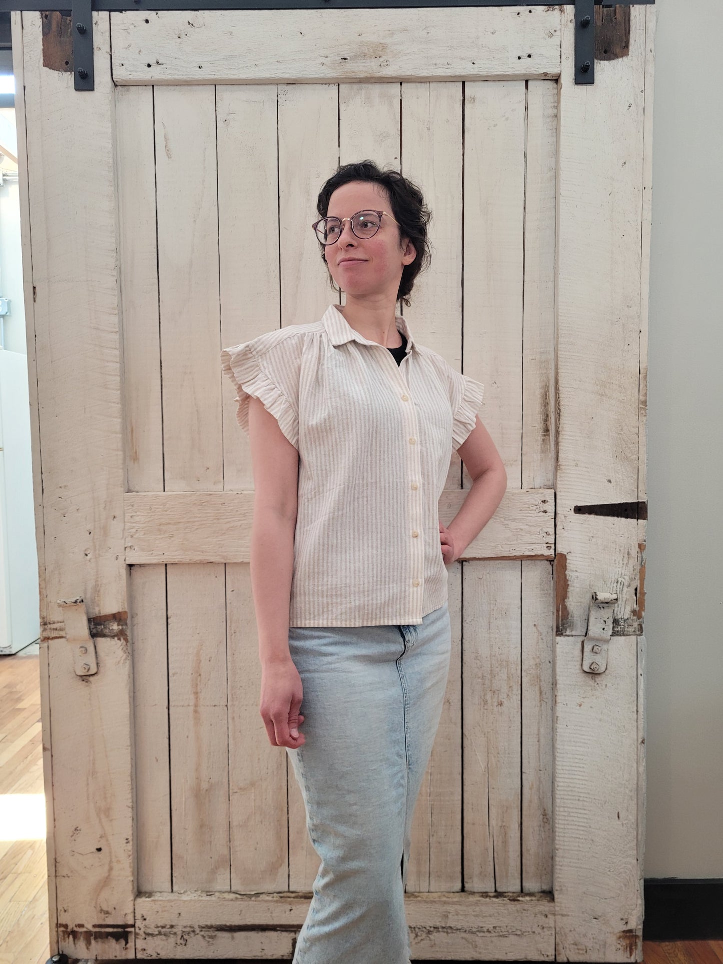 Striped Linen Button Up