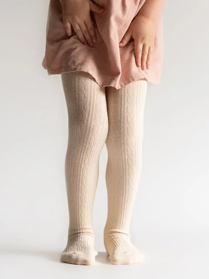 Cable Knit Tights (Vanilla)
