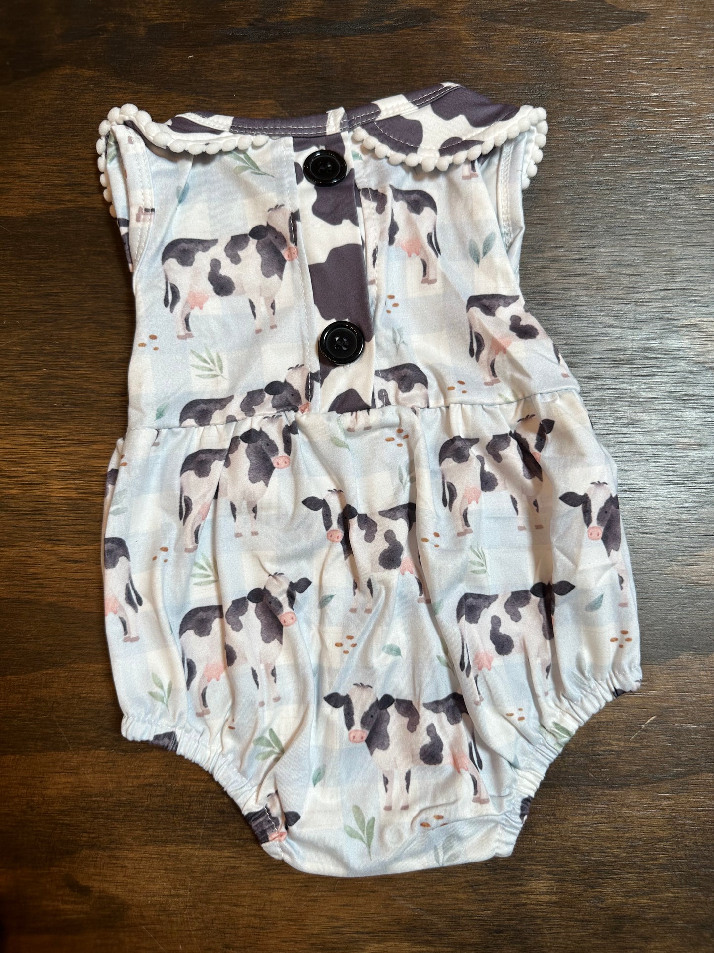 Gingham Cow Onesie