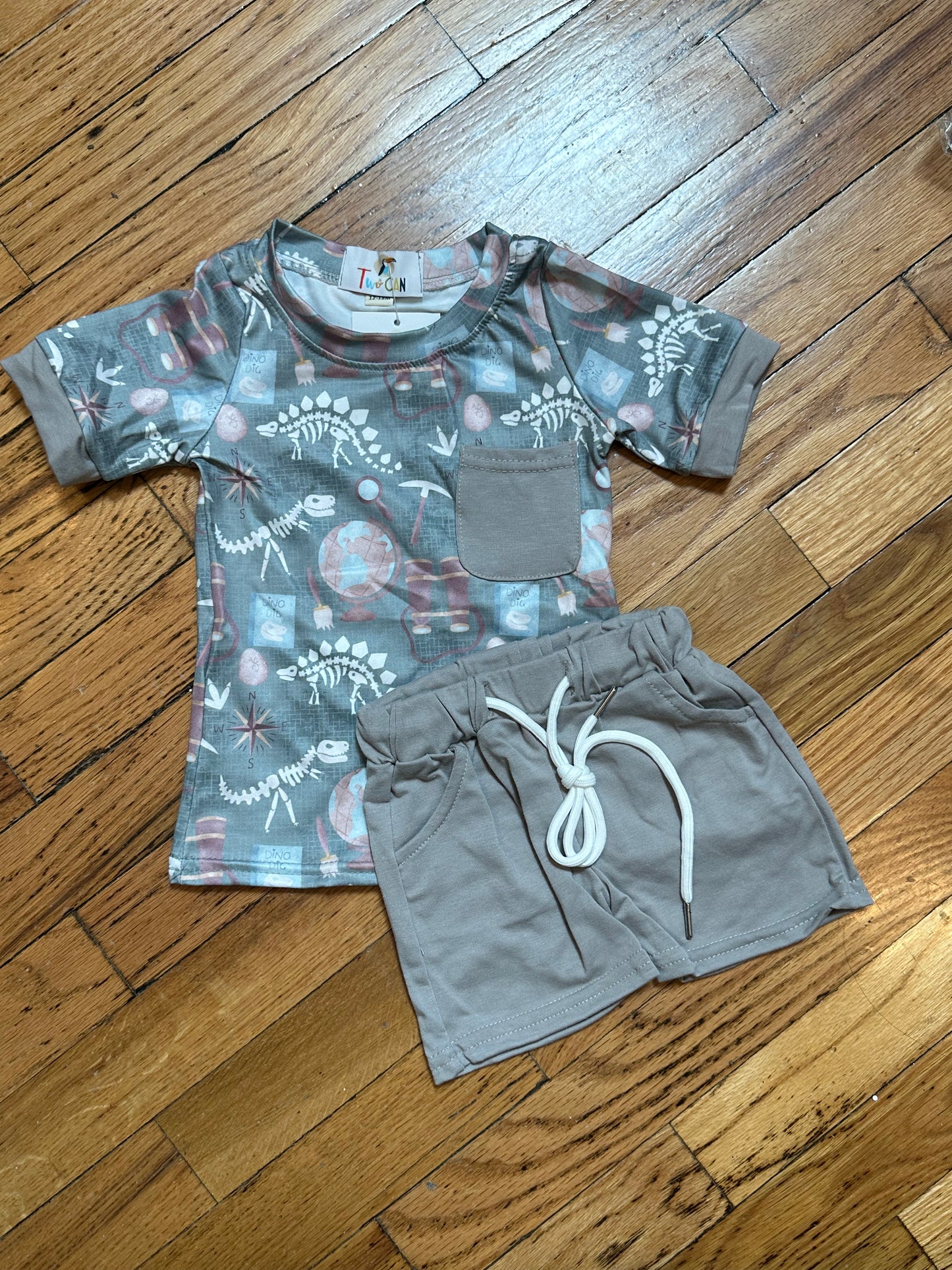 Dino Dig Shorts Set