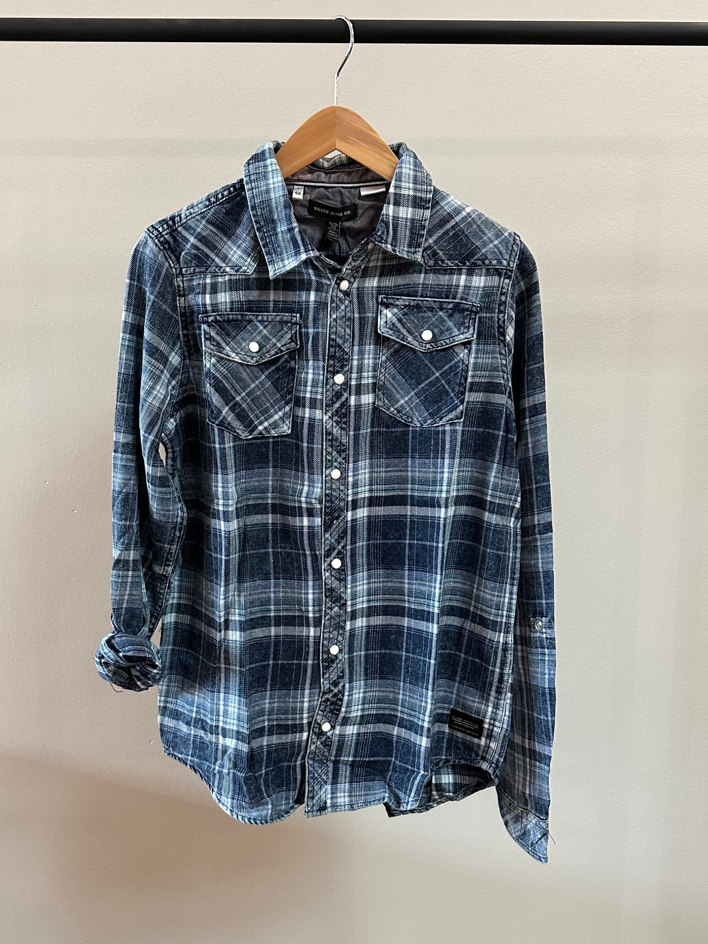 Acid Washed Plaid Shirt