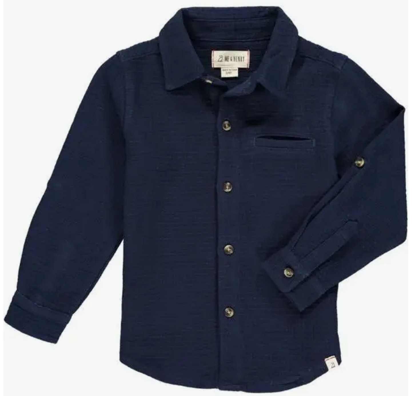 ATWOOD Navy Waffle Woven Shirt