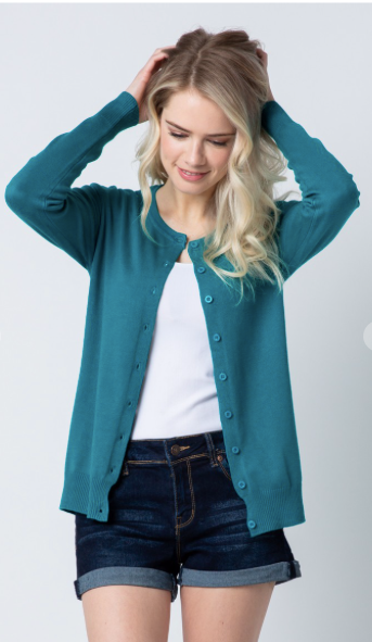 Round Neck Button Cardigans