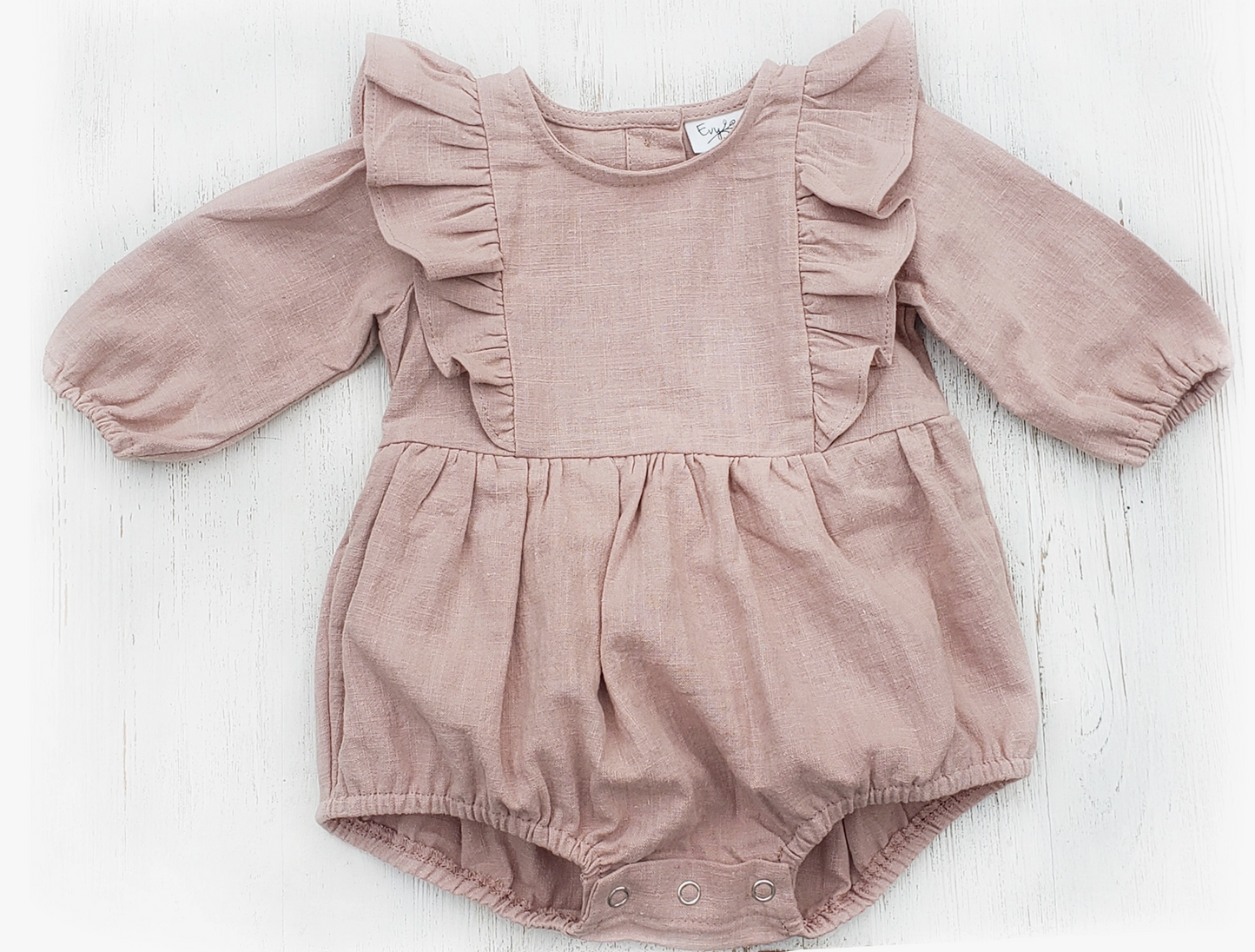 Gabriella Ruffled Sleeve Linen Romper