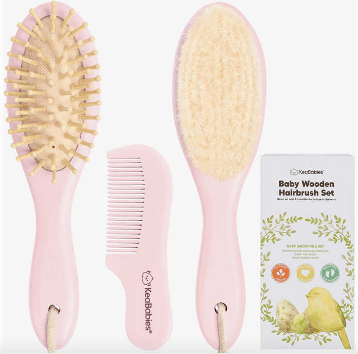Baby Wooden Hairbrush Set