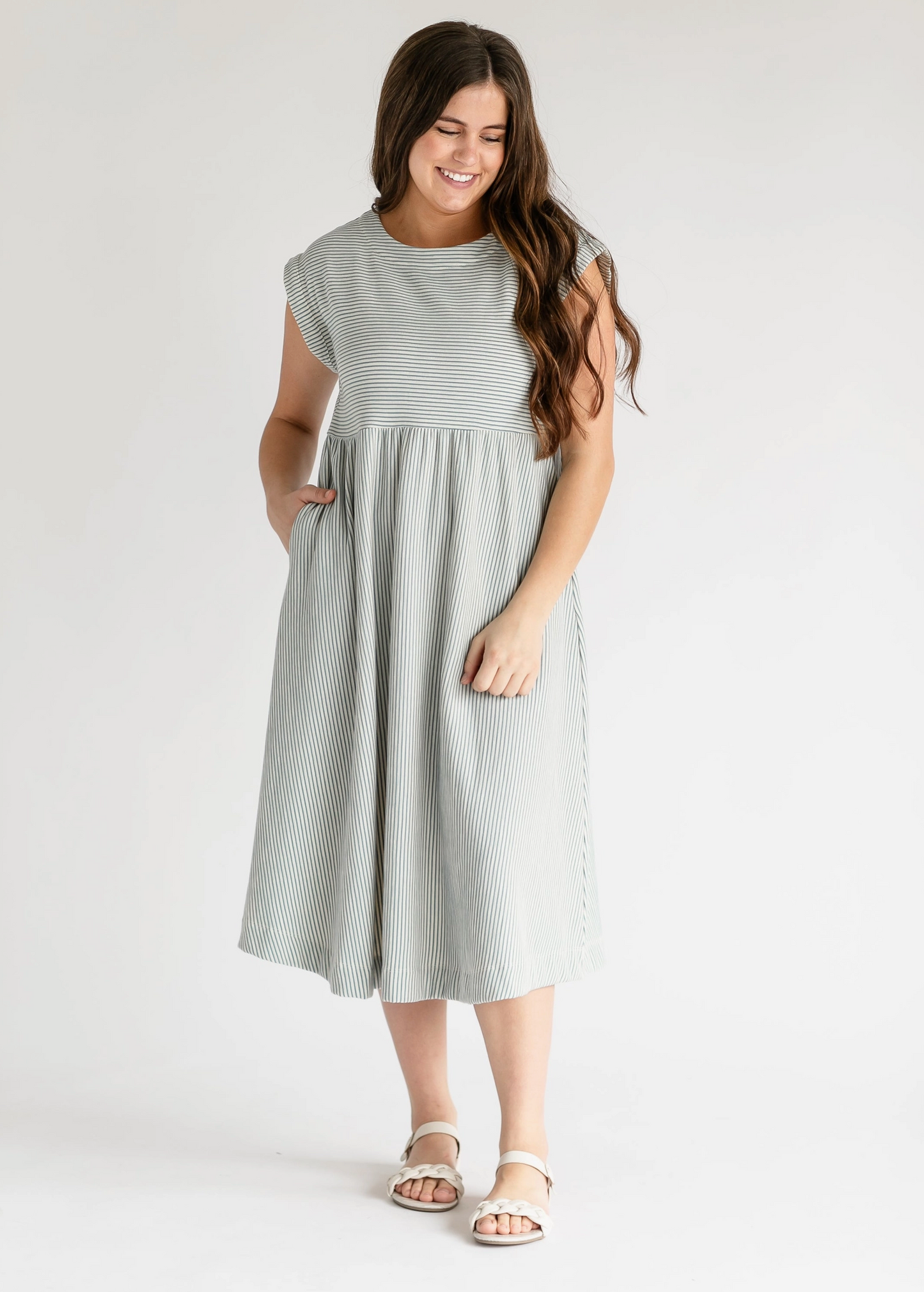Olivia Striped Midi Dress