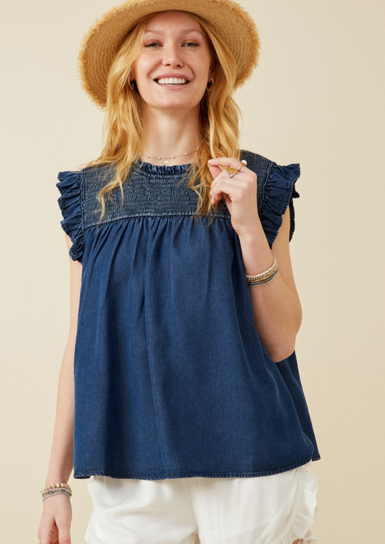 Ruffle Tencel Tank