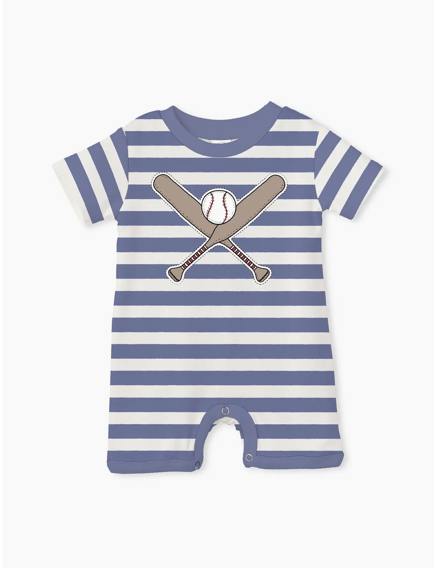 Baby Boy's Batter Up Cotton Shortie Romper