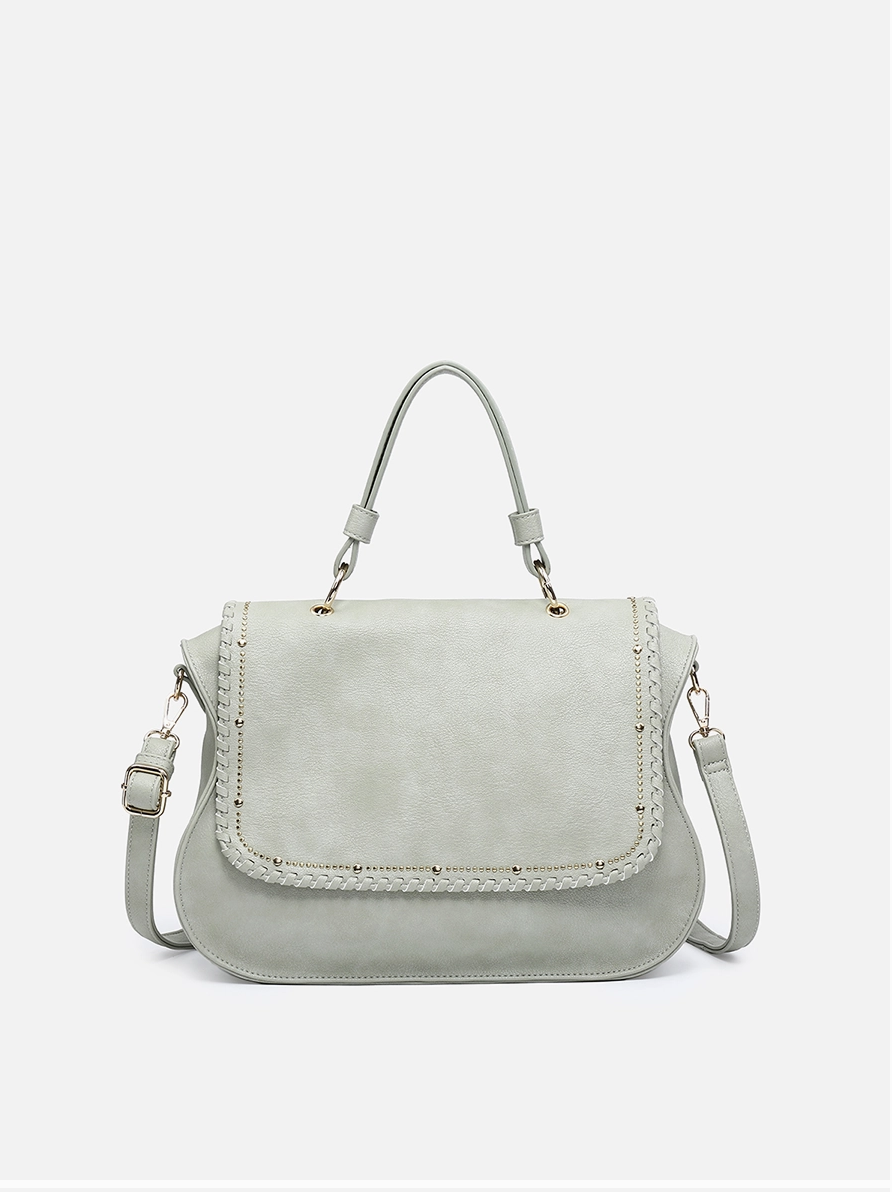 Cricket Studded Flapover Hobo w/ Handle