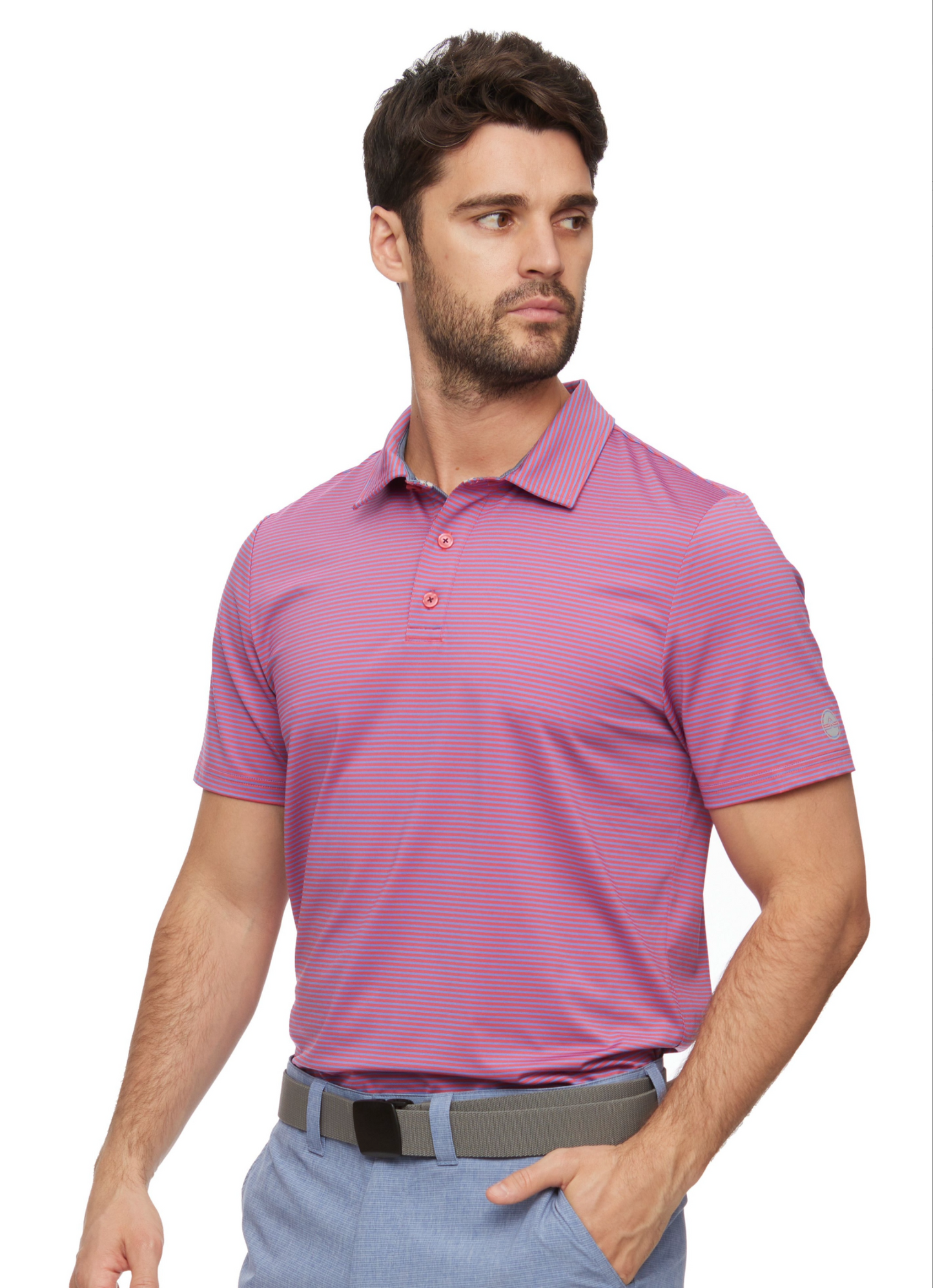 Naples Striped Performance Polo