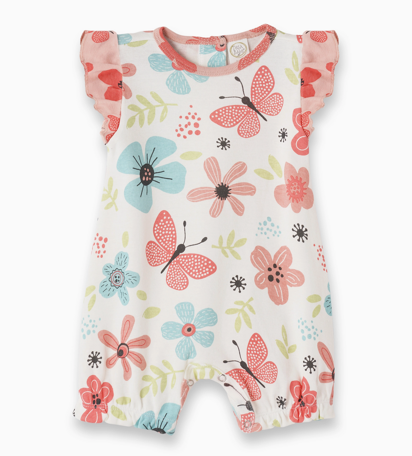 Fluttering Blossoms Baby Girl Cotton Romper