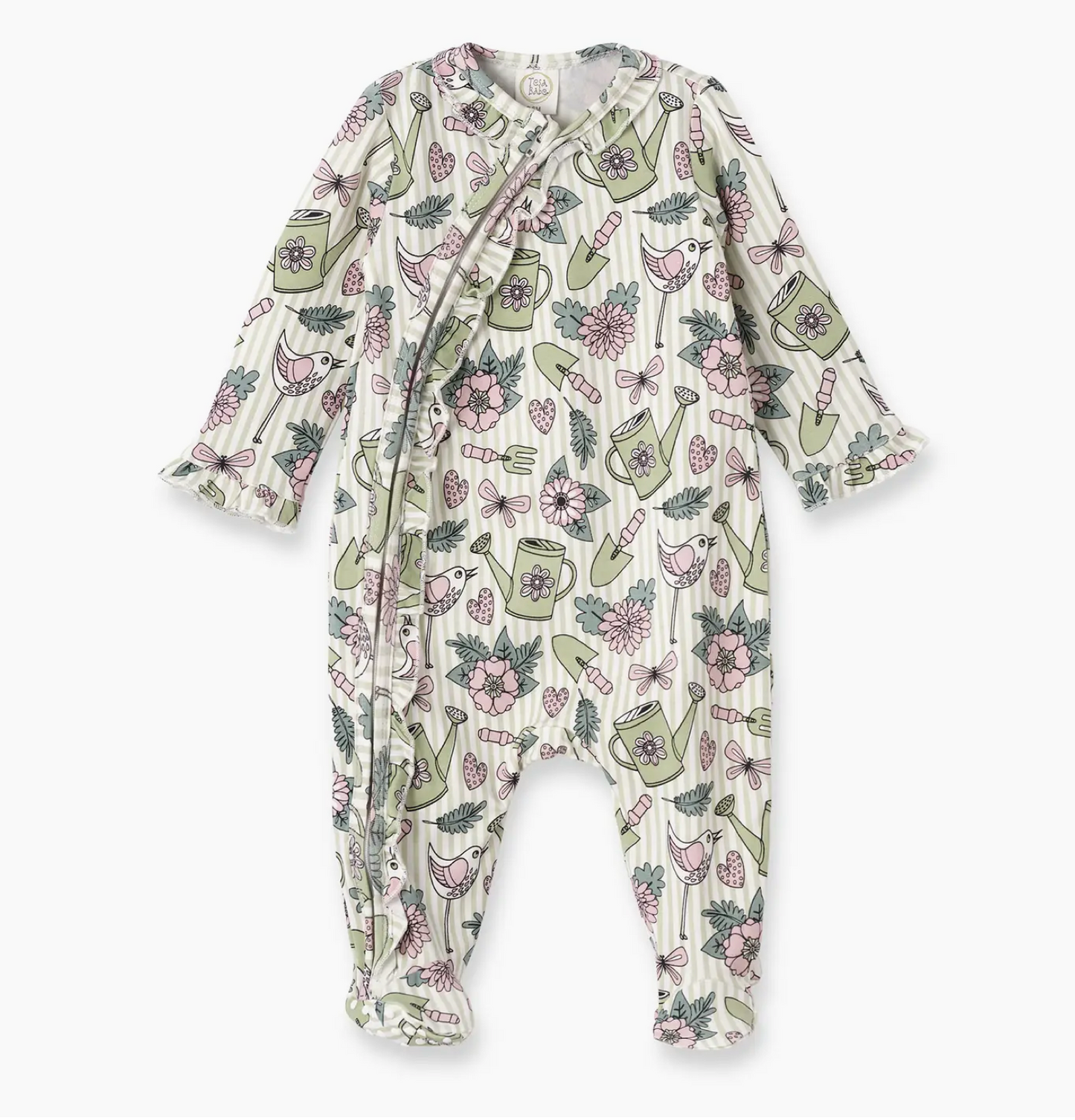 Garden Bloom Zipper Bamboo Romper