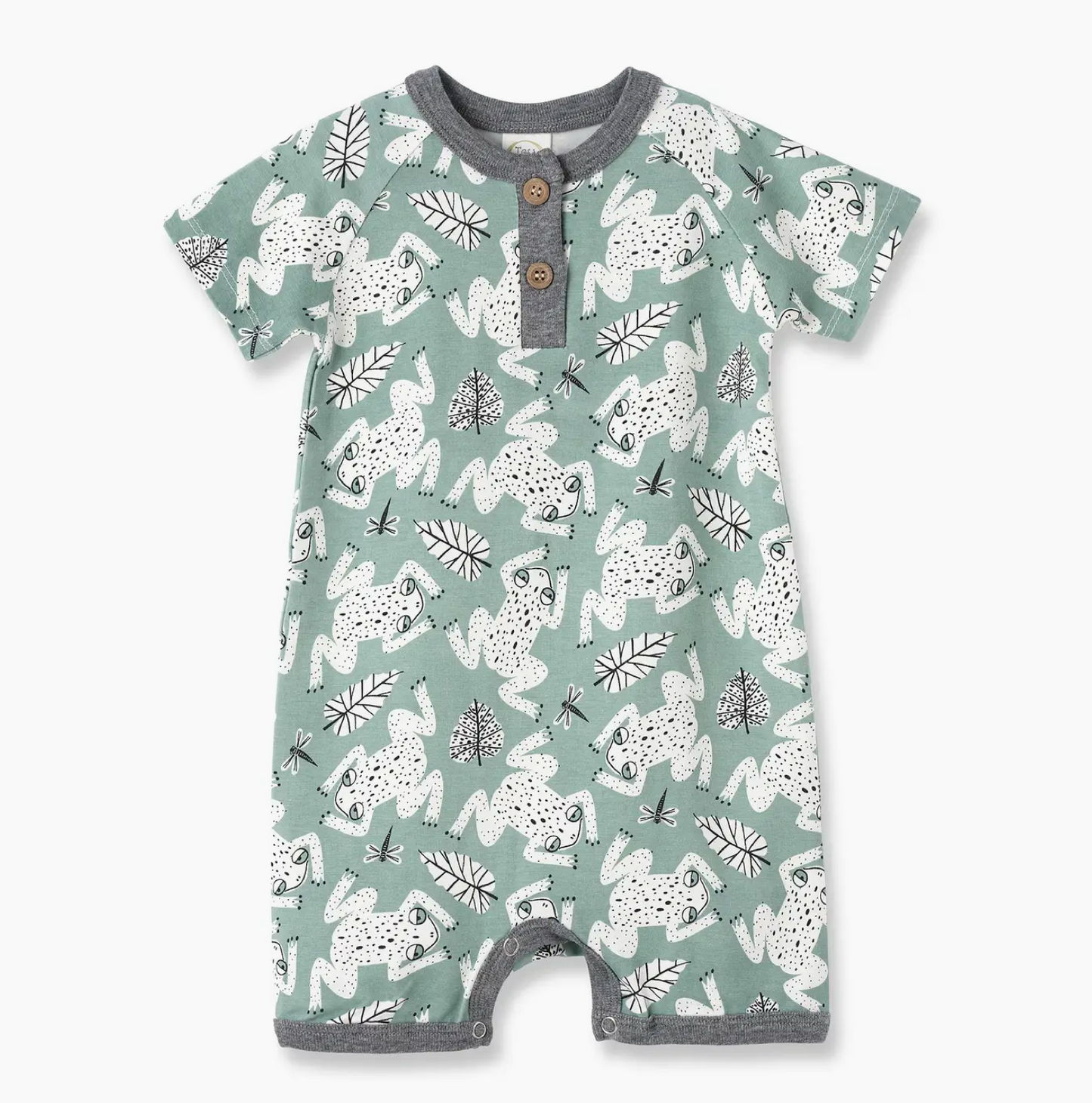 Leapfrog Baby Boy Henley Shortie Bamboo Romper