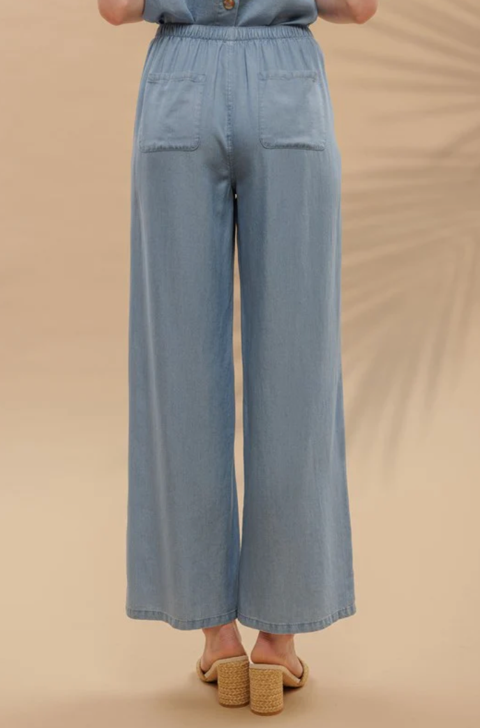 Sloane Chambray Wide Leg Pants