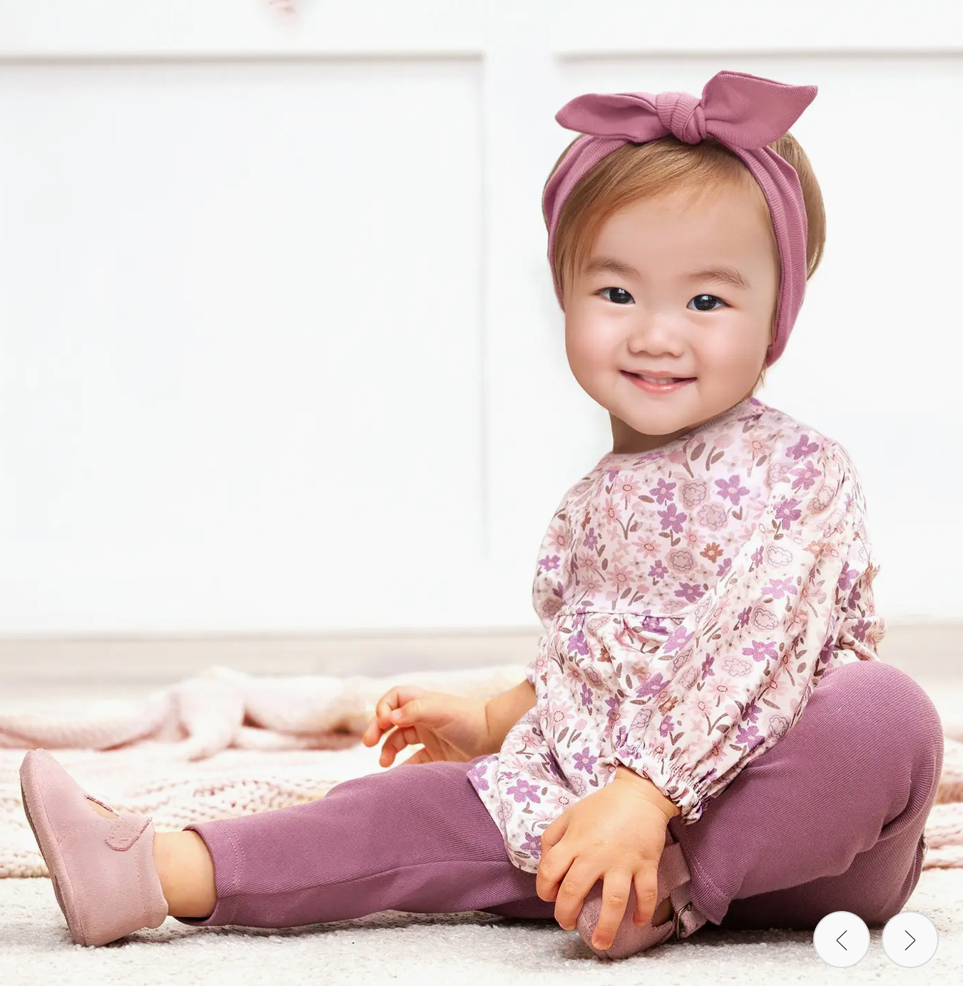 Girls' Floral Tunic Set – Bamboo Top with Cotton Leggings