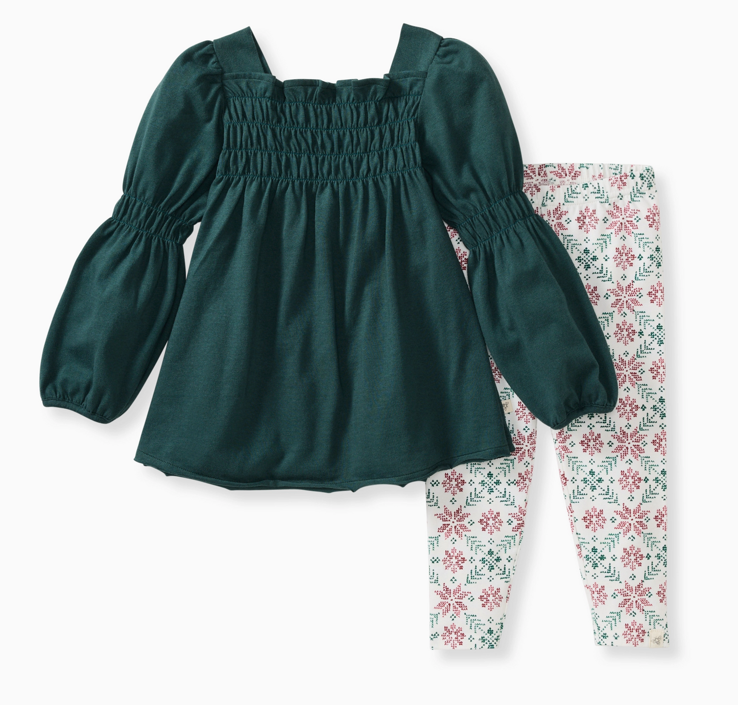 Poinsettia Fair Isle Organic Tunic & Pants Set