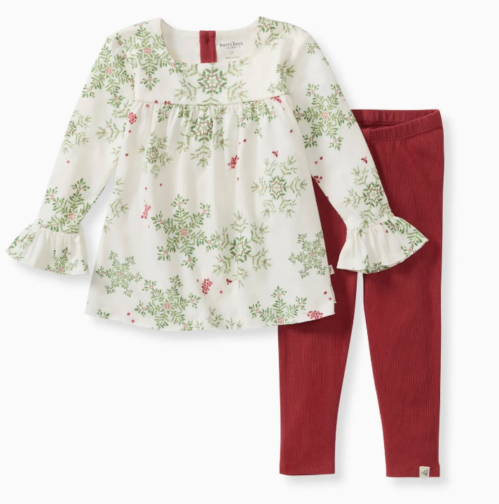 Holiday Snowflakes Organic Tunic & Pants Set