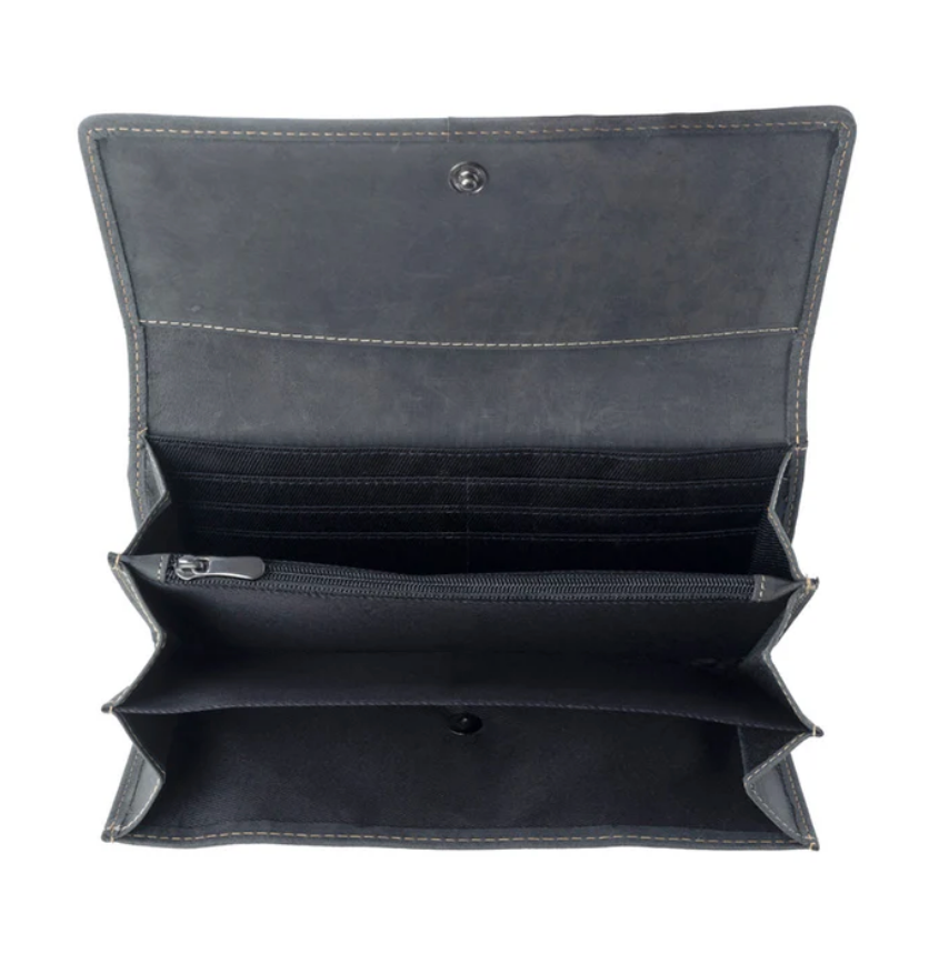 High Noon Eclipse Hairon Leather Wallet in Moonlight Ivory