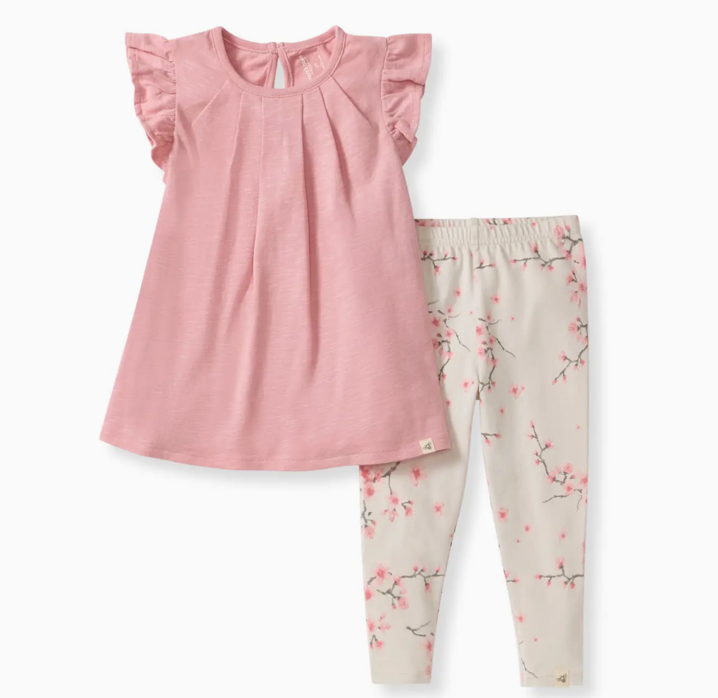 Slub Tunic & Cherry Blossoms Pants Set