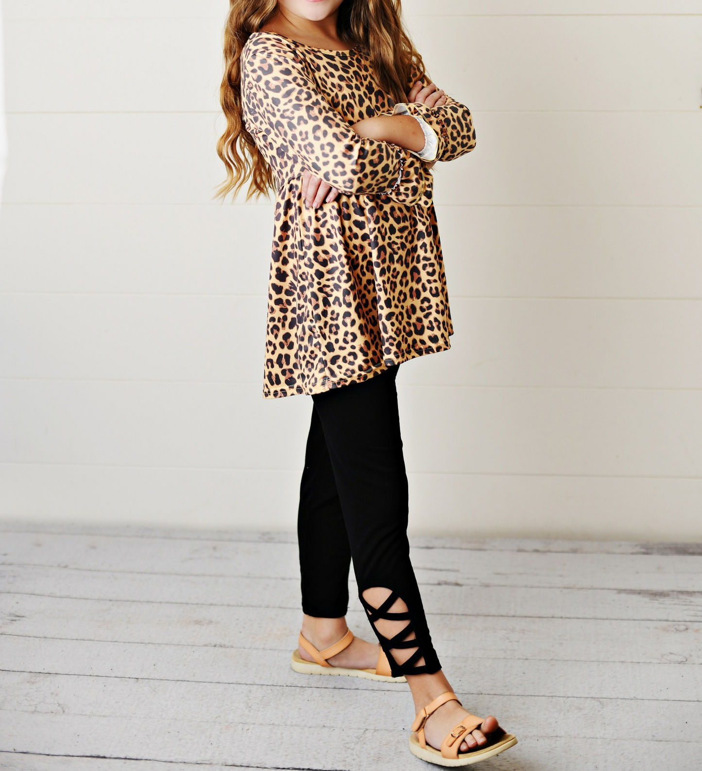 Girls Leopard Legging Set