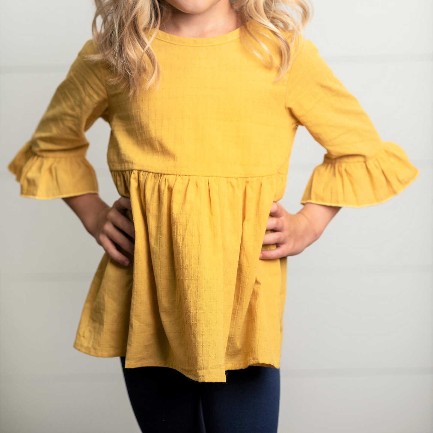 Girls Mustard Long Sleeve Shirt
