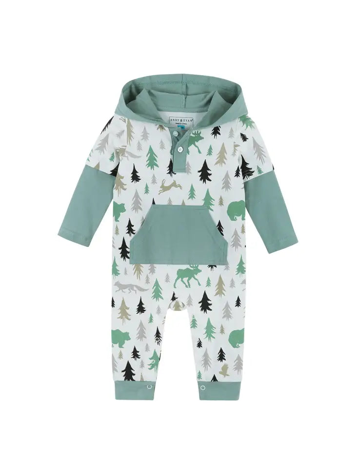 Forest Animals Hooded Romper