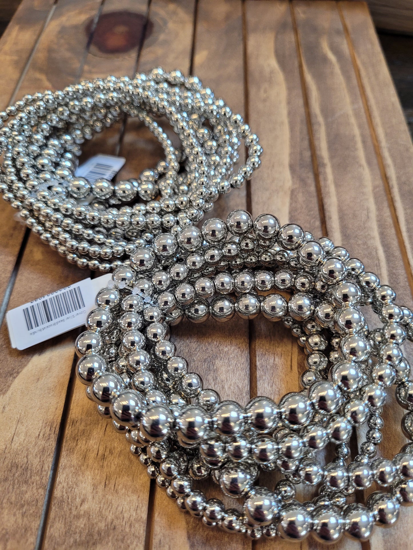 Clover Silver Bead Bracelet Bundle