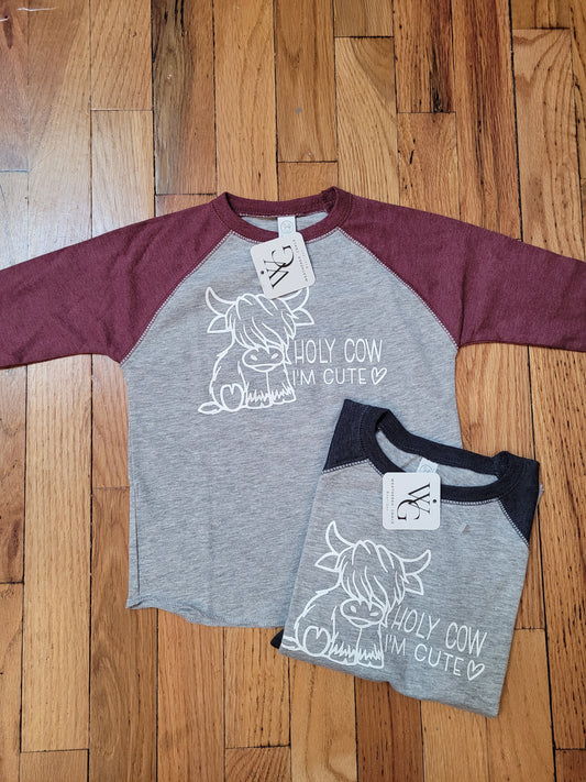 Holy Cow Raglan Tee Mauve
