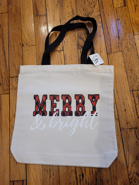 Merry Christmas Canvas Tote