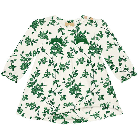 Baby Green Glades Floral Bodysuit Dress