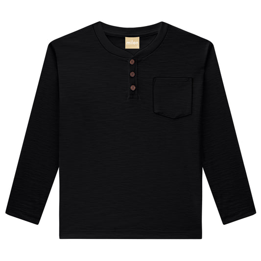 Boys Black Henley