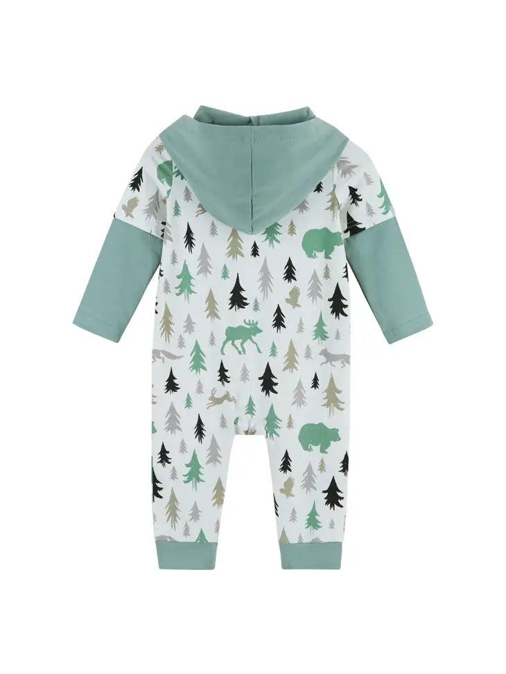 Forest Animals Hooded Romper
