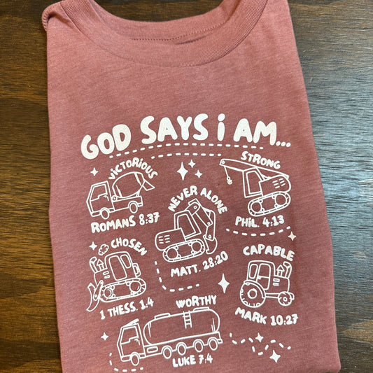 God Says I Am T-Shirt, Mauve