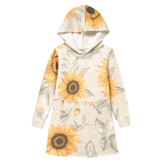 Sunflower Cozy Hooded Sweatshirt Dress