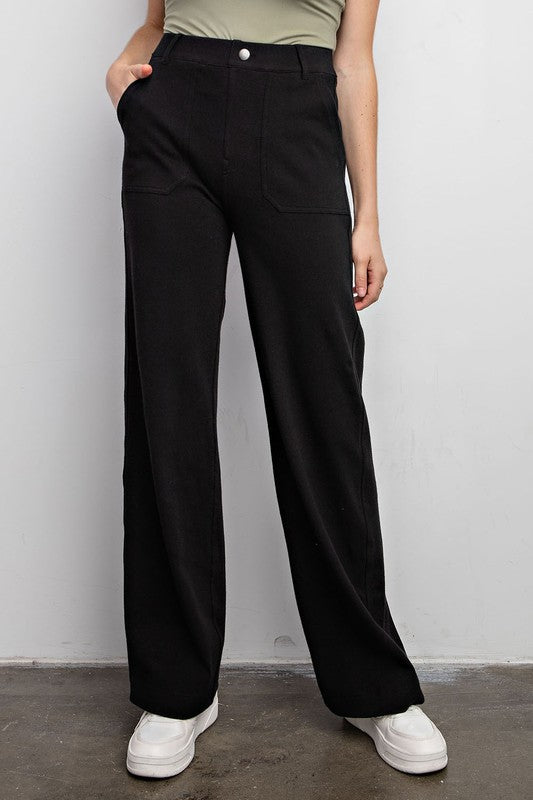 Cotton Stretch Twill wide leg