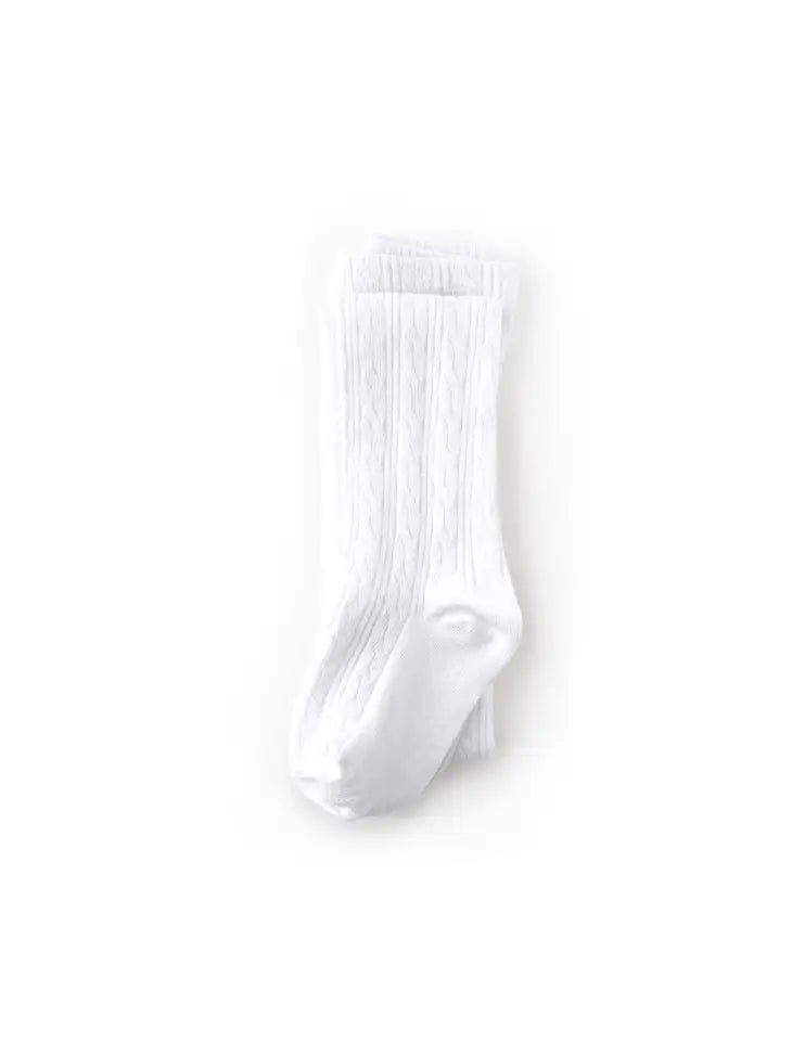 Cable Knit Tights (White)