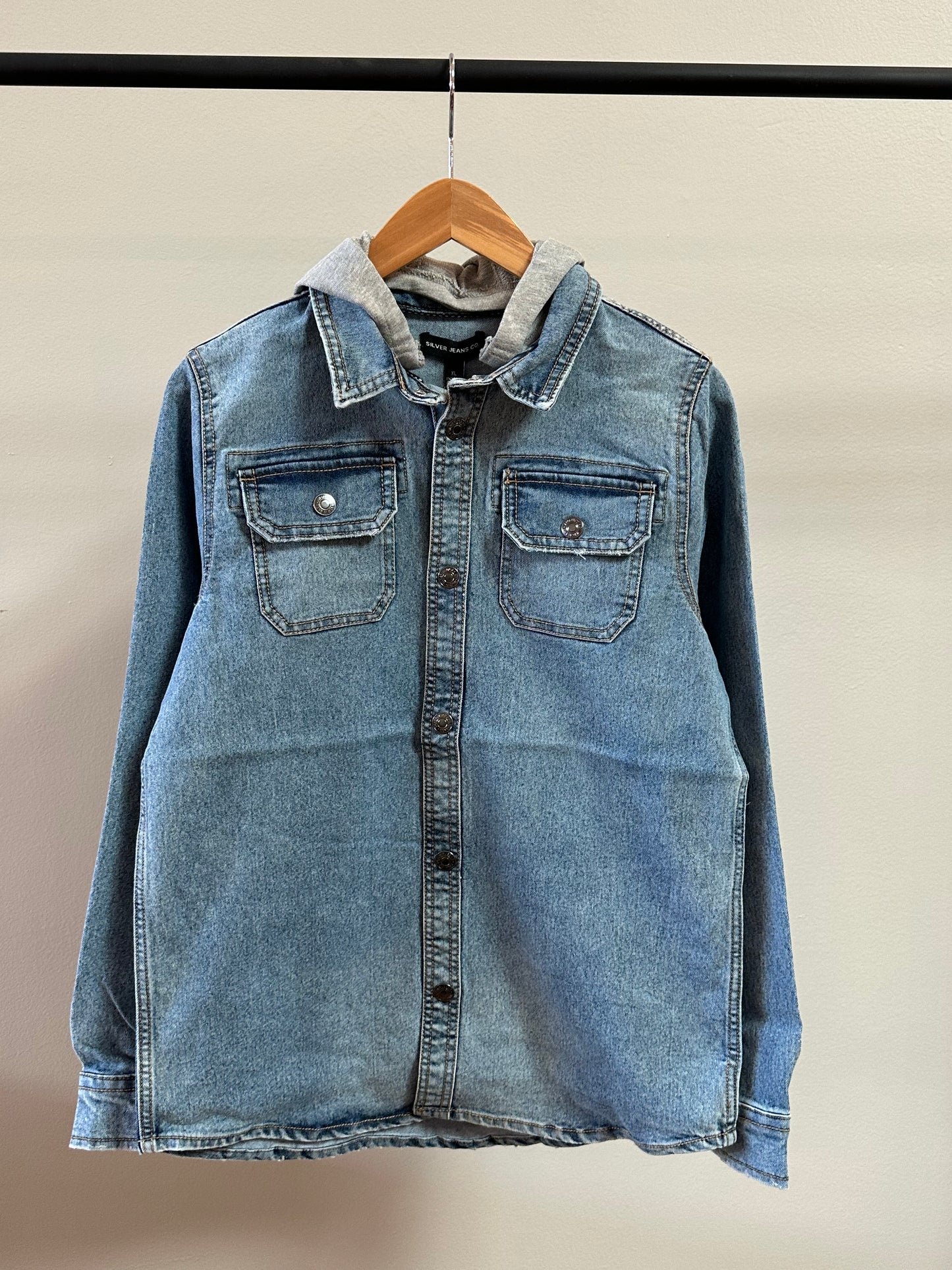 Boys Denim shirt with removable hood