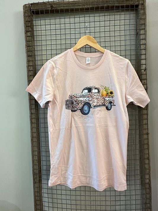 Pink Fall Truck Tee