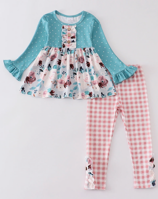 Teal Dot 2pc Set