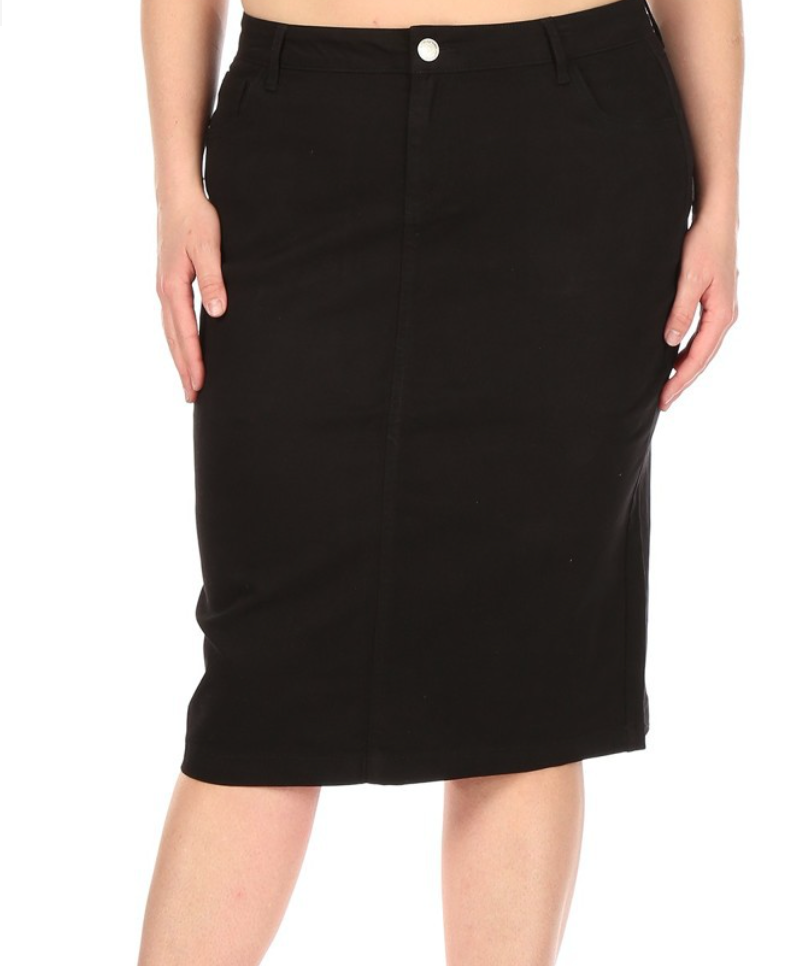 Girls Black button skirt