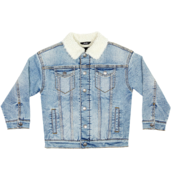 BOYS DENIM JACKET LINED WITH SHERPA