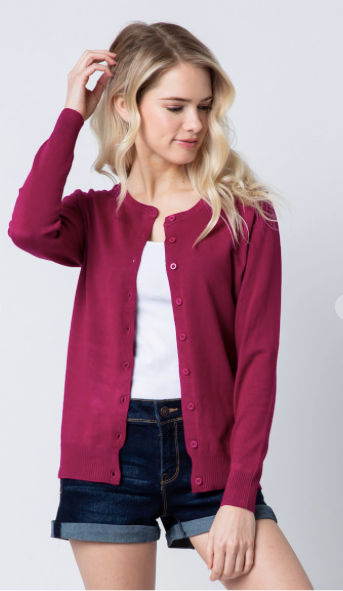 Round Neck Button Cardigans