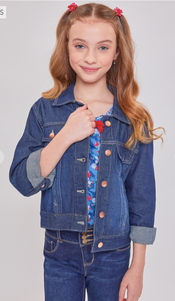 Girls Patch Pocket Denim Jacket