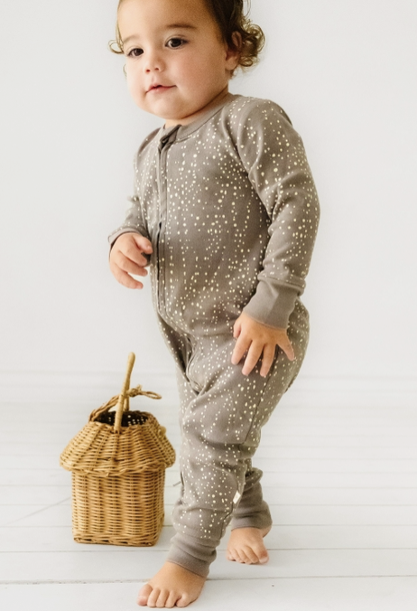 Organic 2-Way Zip Romper - Speckle or Plaid