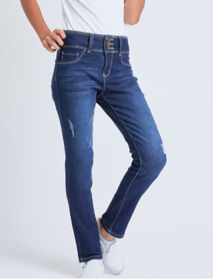 Girls Button Skinny Jeans