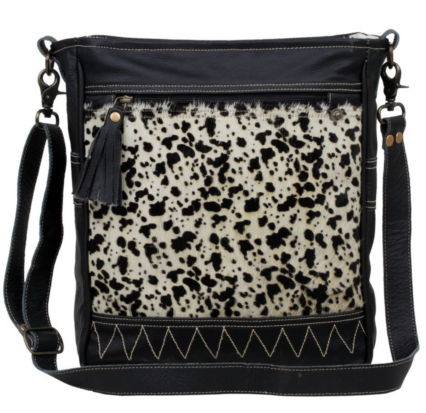 NAIVE LEATHER AND HAIRON BAG