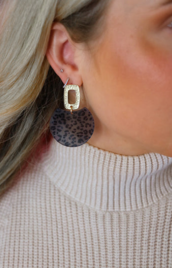 Dark Leopard Oval Drops