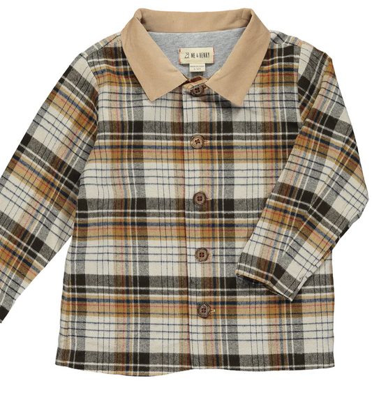 Brown/cream plaid lumberjack shacket